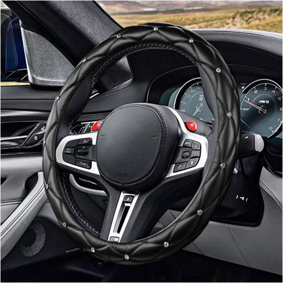 Cubierta de Volante de Cuero Suave KITUREK 38cm Brillo Diamante