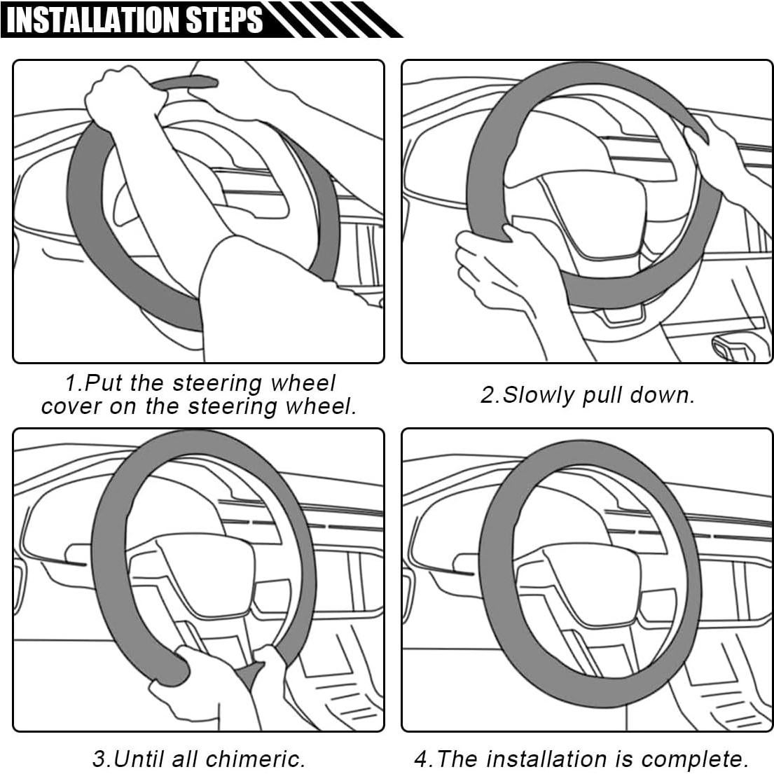 Cubierta de Volante de Cuero Suave KITUREK 38cm Brillo Diamante