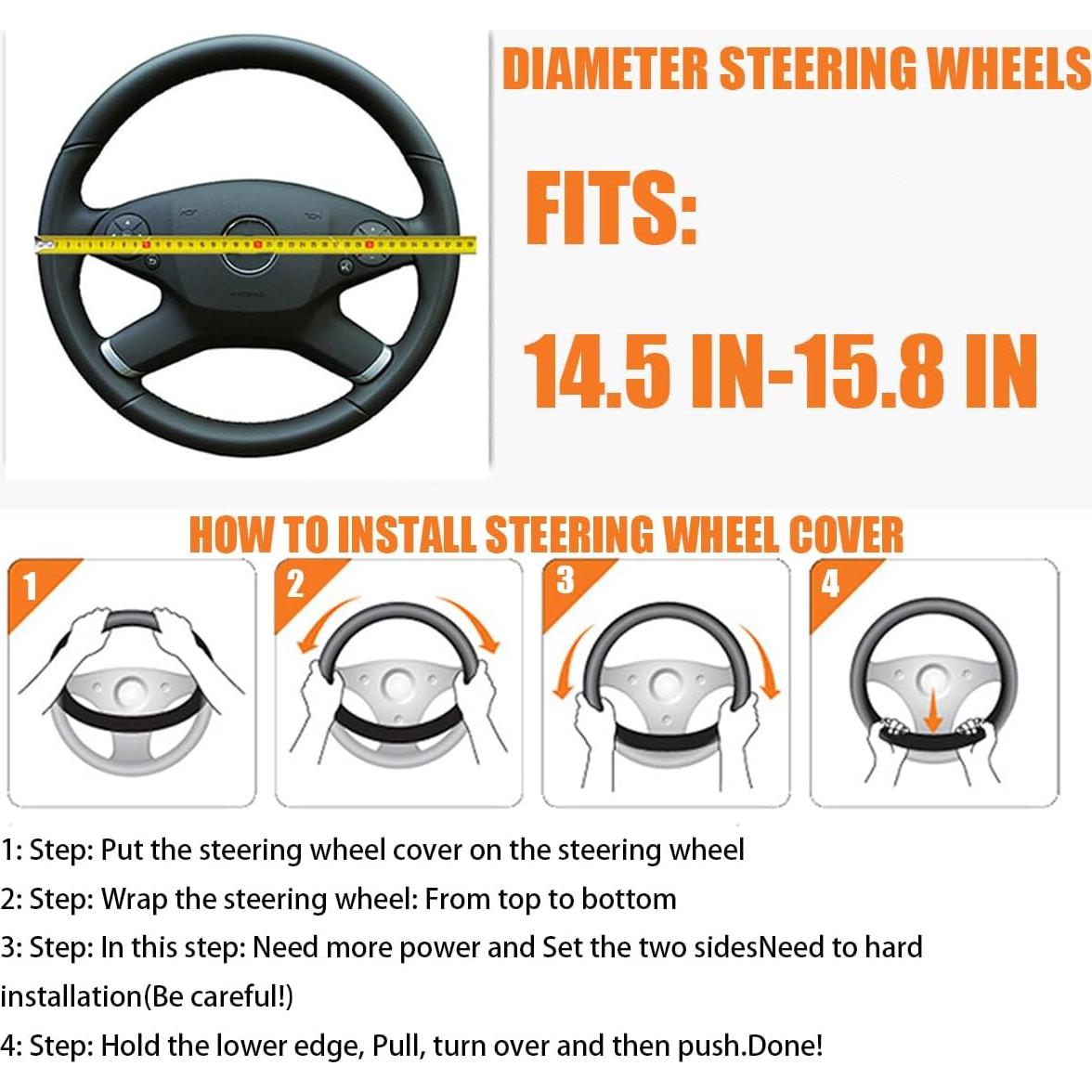 Cubierta de Volante KHGUZ Beige 38 cm Antideslizante Microfibra