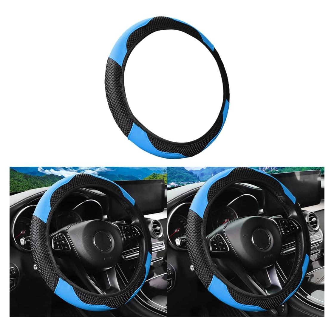 Cubierta de Volante de Coche FALVFUN 36.83-38.1 cm Azul