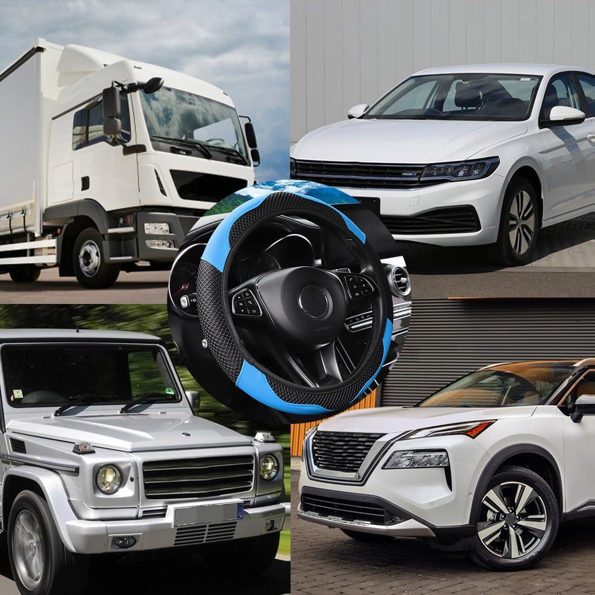 Cubierta de Volante de Coche FALVFUN 36.83-38.1 cm Azul