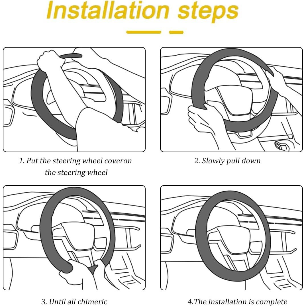 Cubierta de Volante de Coche FALVFUN 36.83-38.1 cm Azul