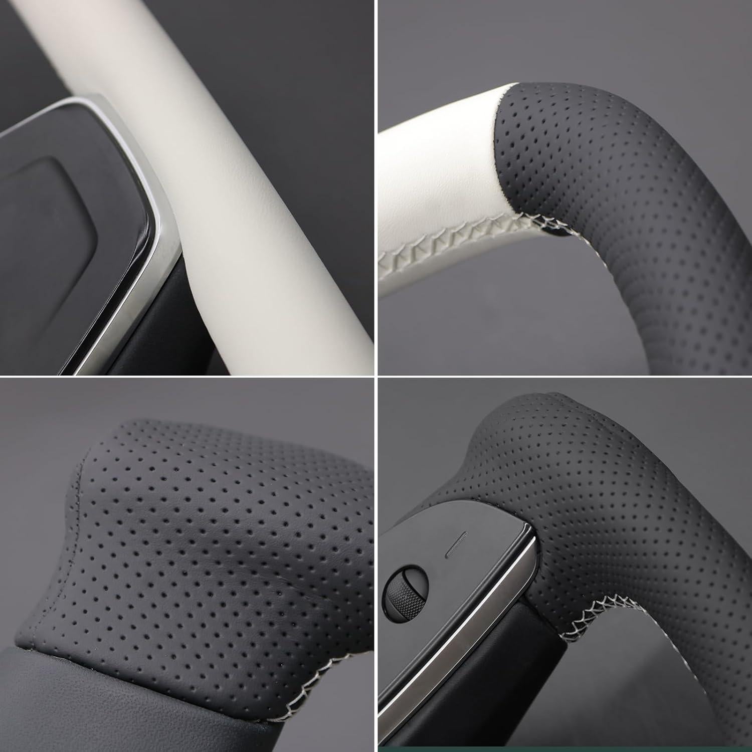 Funda de Volante de Cuero MEWANT para Tesla Model S/X 2021-2023