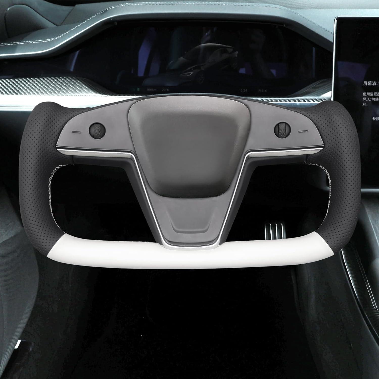 Funda de Volante de Cuero MEWANT para Tesla Model S/X 2021-2023