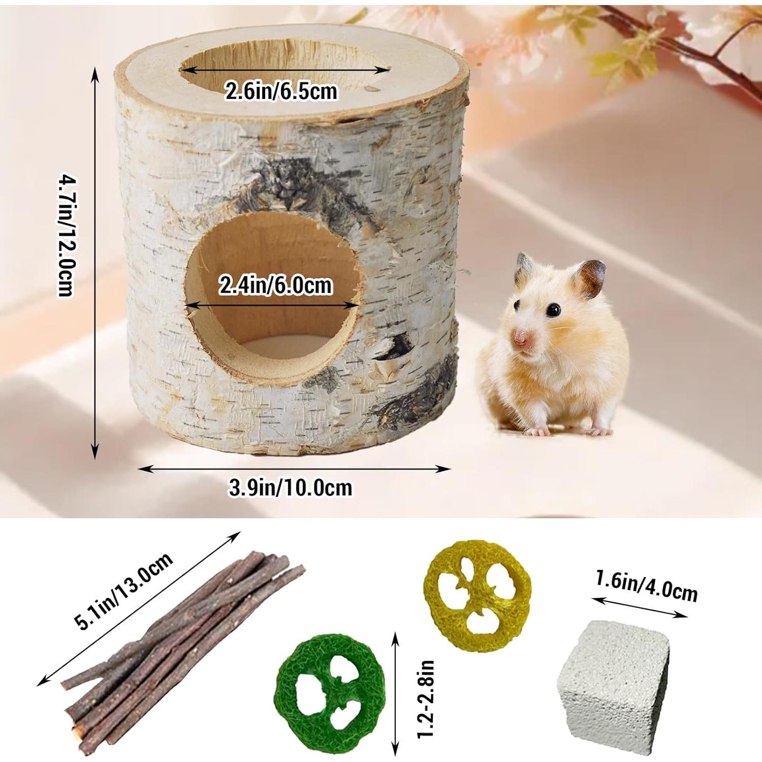 Túnel de Hámster de Madera MUYG, Juguete Natural 12x10x10 cm
