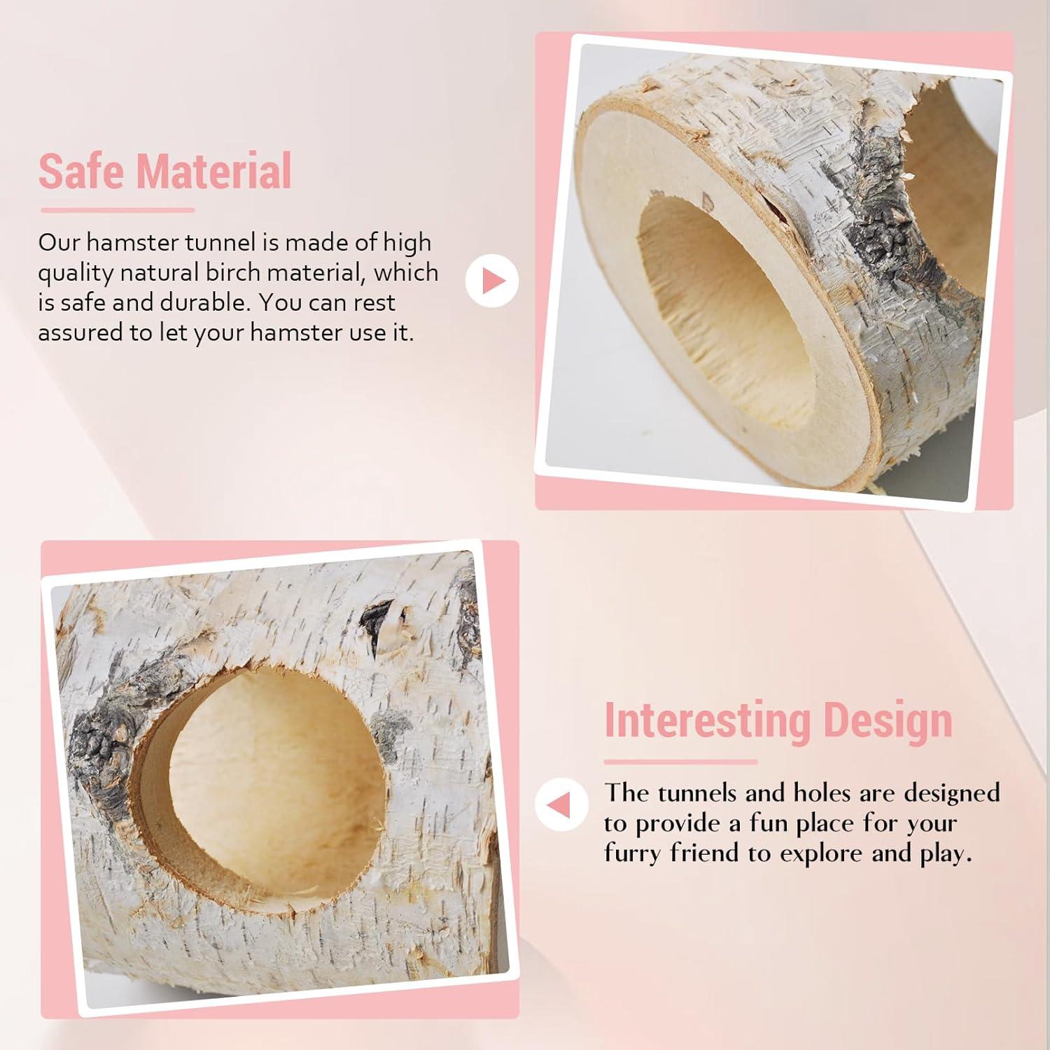 Túnel de Hámster de Madera MUYG, Juguete Natural 12x10x10 cm