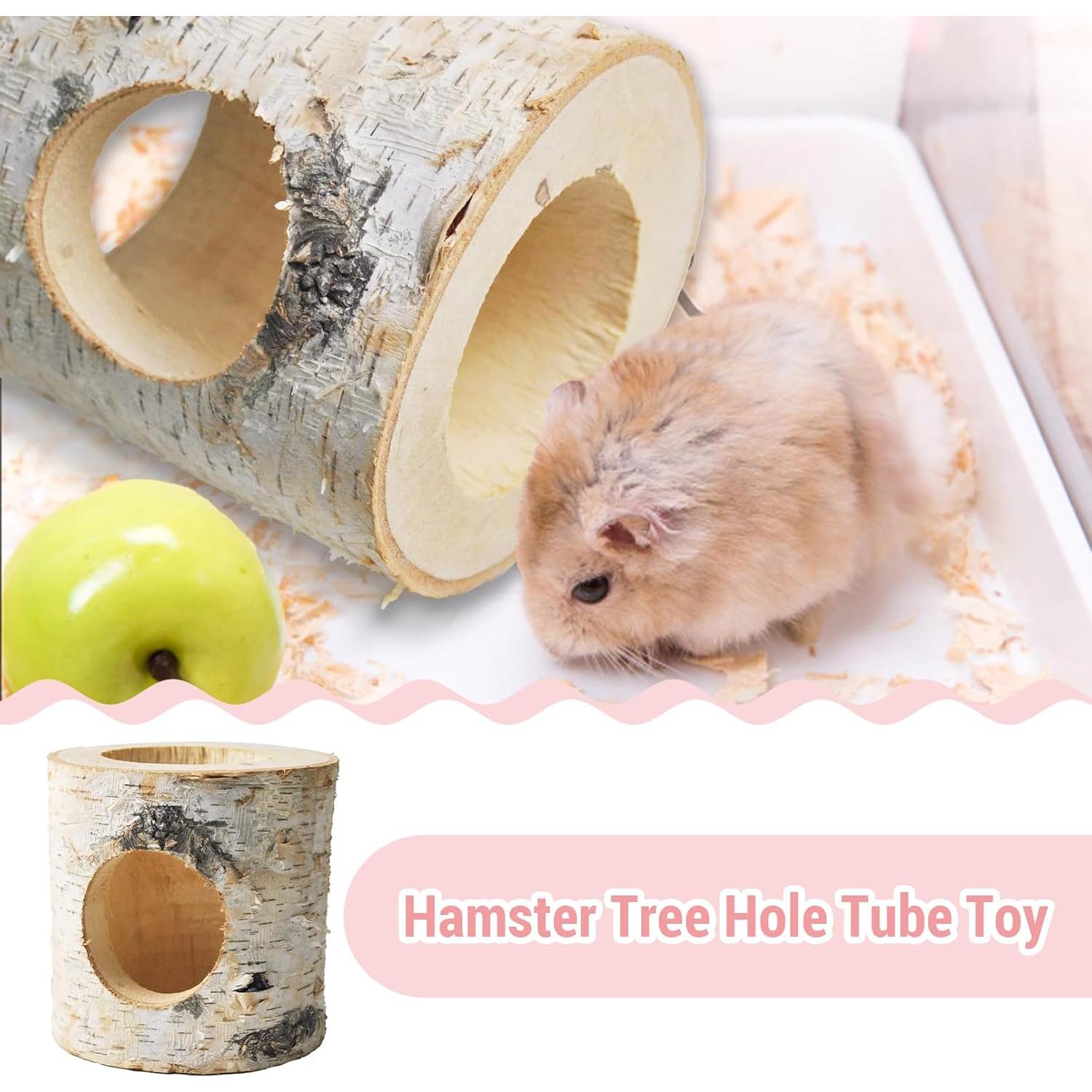 Túnel de Hámster de Madera MUYG, Juguete Natural 12x10x10 cm