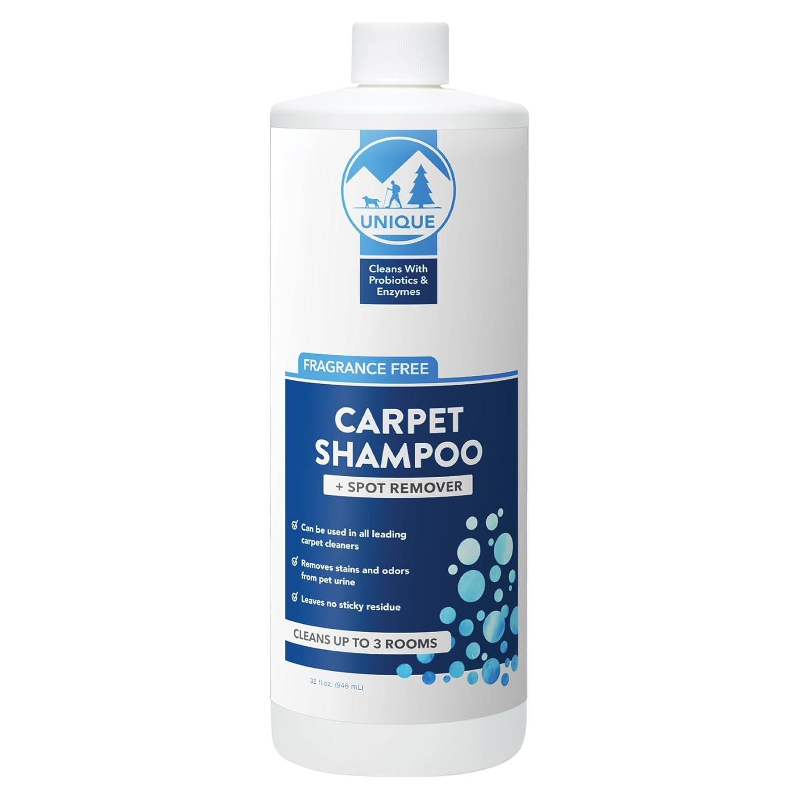 Champú para Alfombras Unique 32 oz - Eliminador de Manchas y Olores