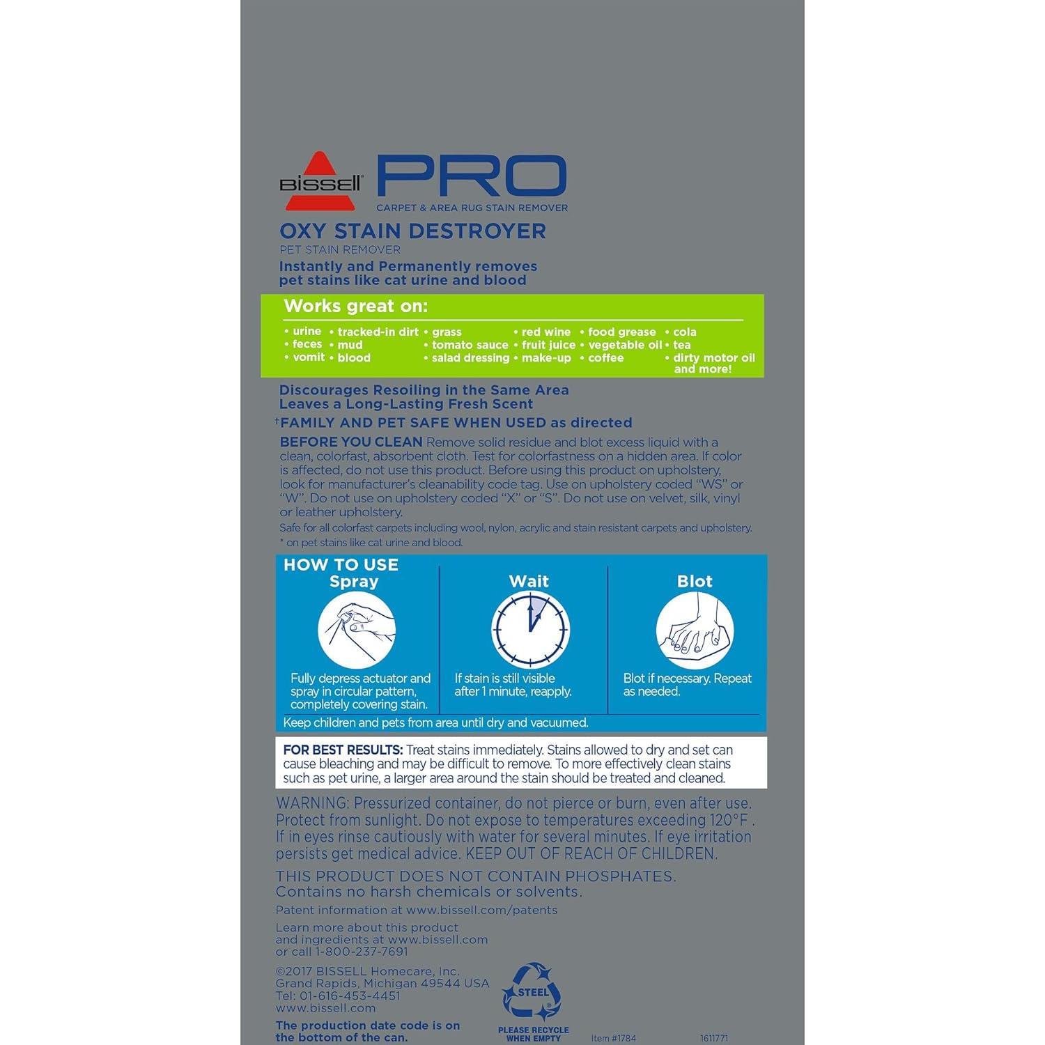 Limpiador de Manchas para Mascotas Bissell Oxy 414ml