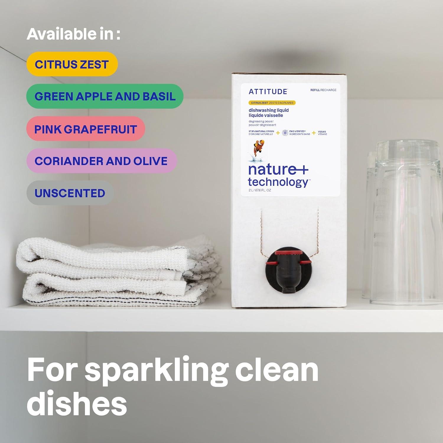 Jabón para Platos ATTITUDE 1.99L Vegano y Ecológico