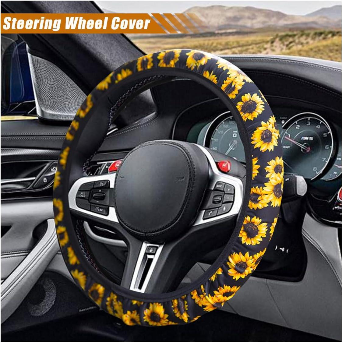 Juego de Accesorios para Automóvil SMILFUY Girasol 4 Piezas