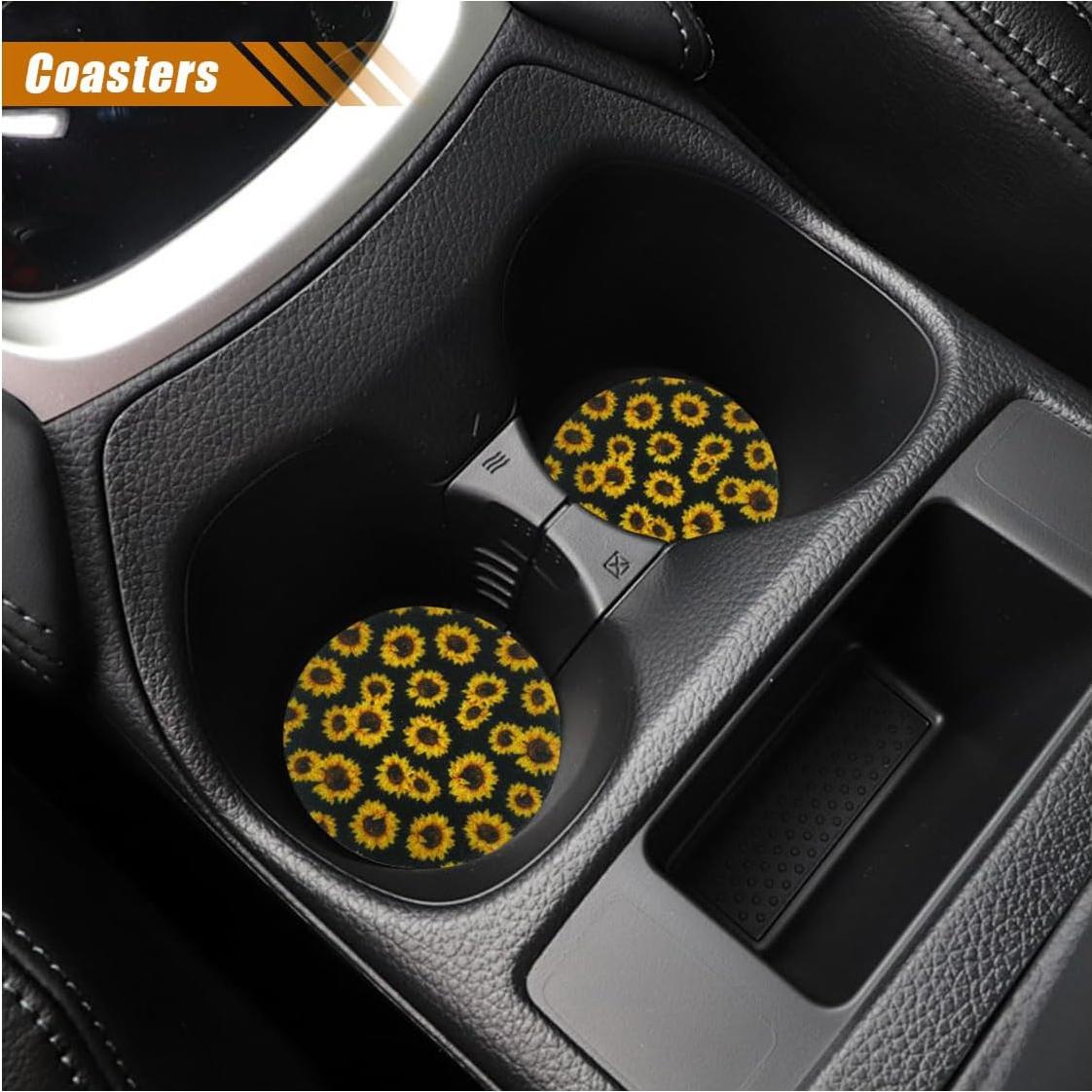 Juego de Accesorios para Automóvil SMILFUY Girasol 4 Piezas