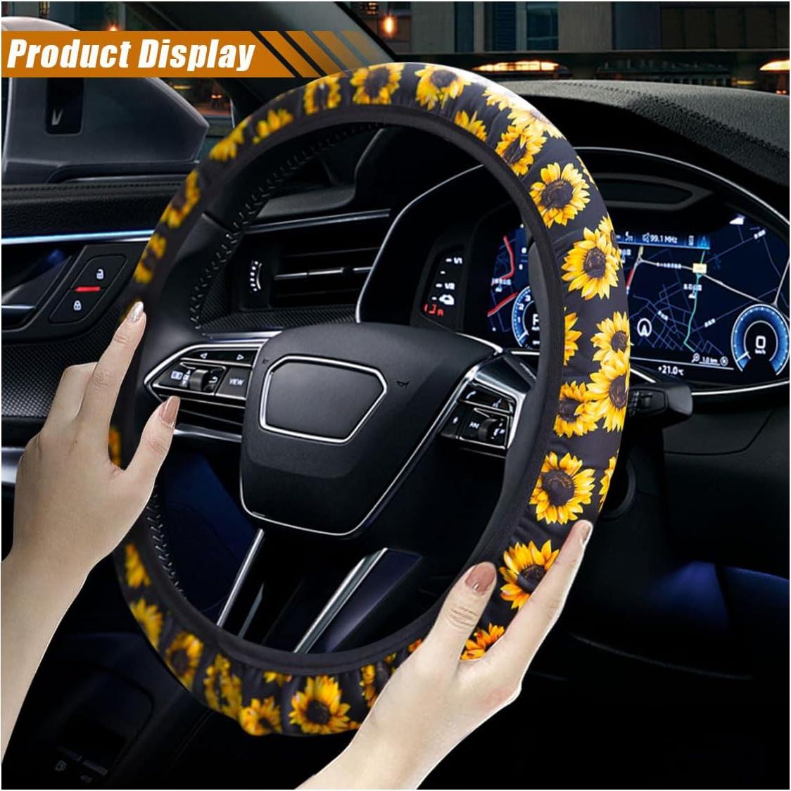 Juego de Accesorios para Automóvil SMILFUY Girasol 4 Piezas