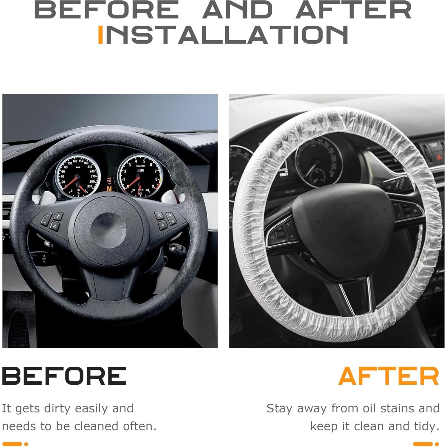 Cubiertas de Volante Desechables SCUARI 50pcs Transparentes