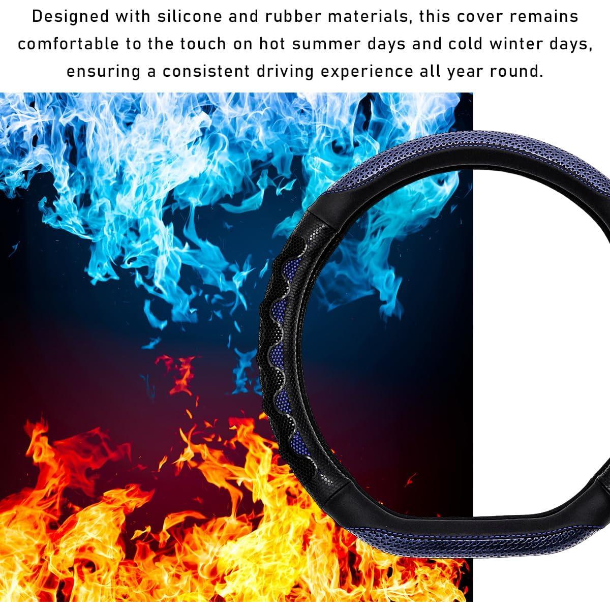 Cubierta de Volante de Coche DXNQ 37-38 cm Antideslizante Azul