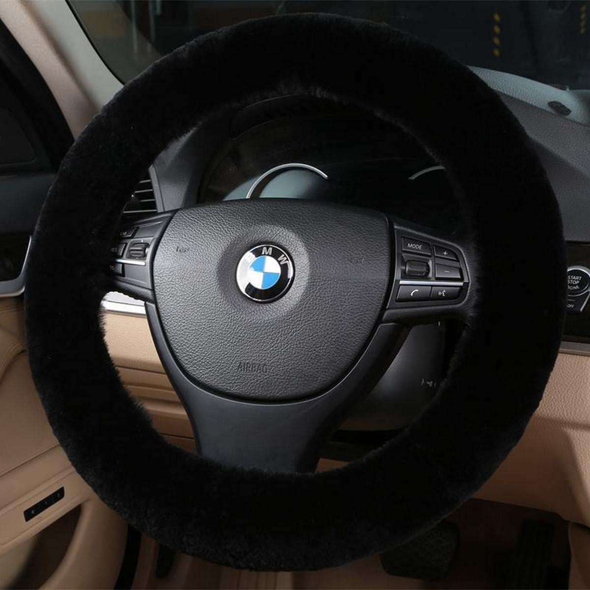 Cubierta de Volante de Piel de Oveja Sisha-A 35-42 cm Negra