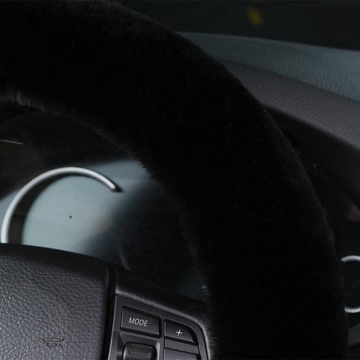 Cubierta de Volante de Piel de Oveja Sisha-A 35-42 cm Negra