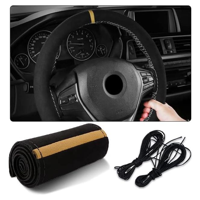 Funda de Volante AUCELI 15 Pulgadas Cuero Microfibra Universal