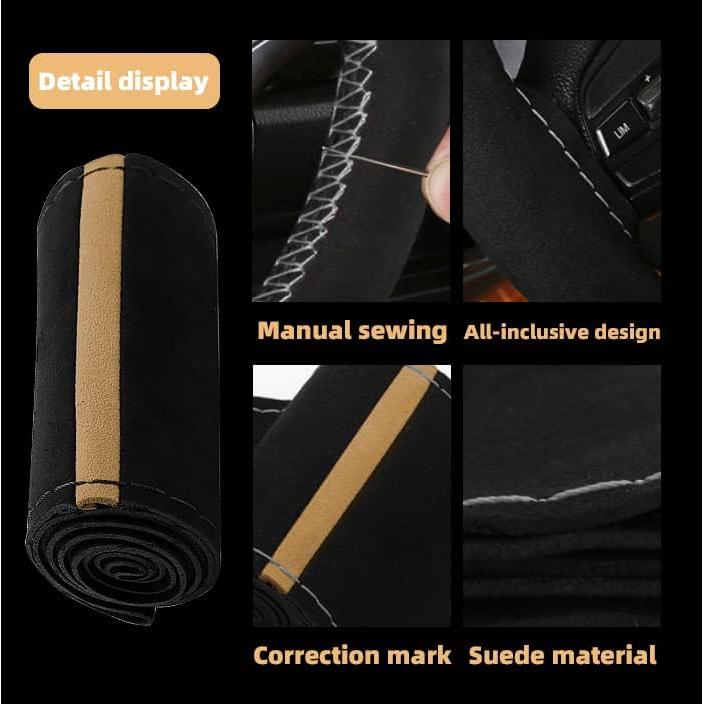 Funda de Volante AUCELI 15 Pulgadas Cuero Microfibra Universal