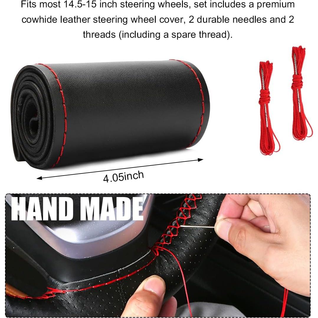 Cubierta de Volante de Cuero Genuino Gasedin 38.1 cm DIY