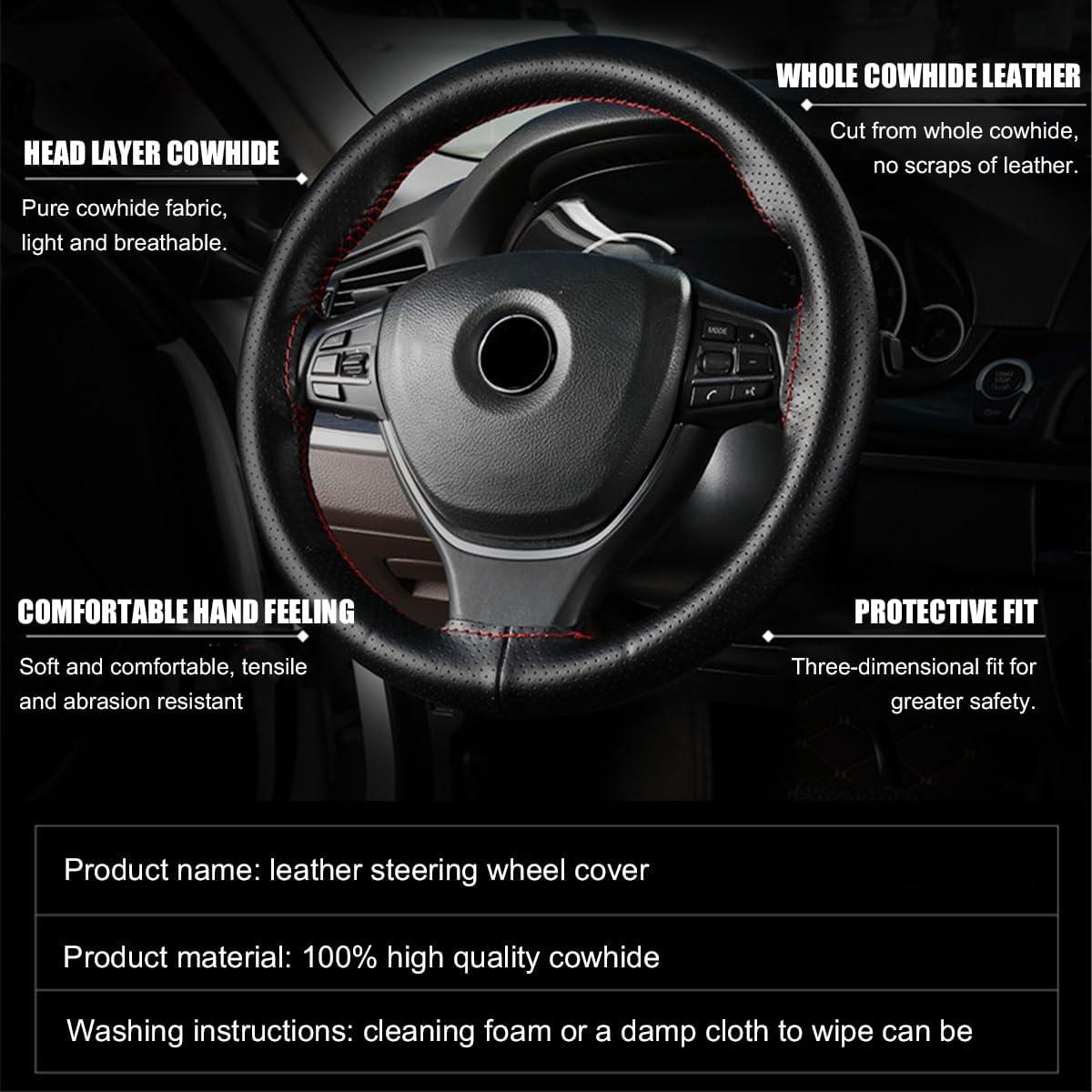 Cubierta de Volante de Cuero Genuino Gasedin 38.1 cm DIY