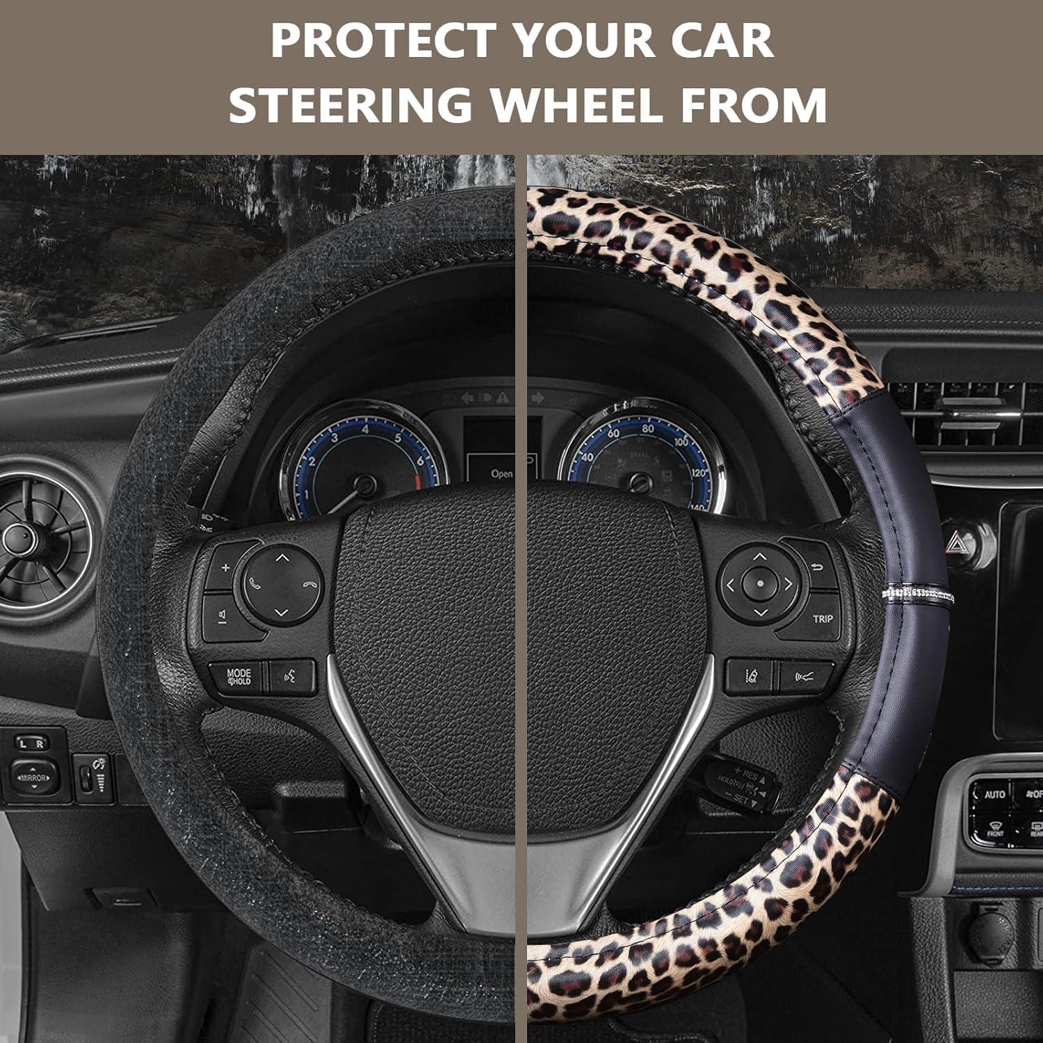 Cubre Volante AUTOYOUTH Leopardo Antideslizante 37-39 cm