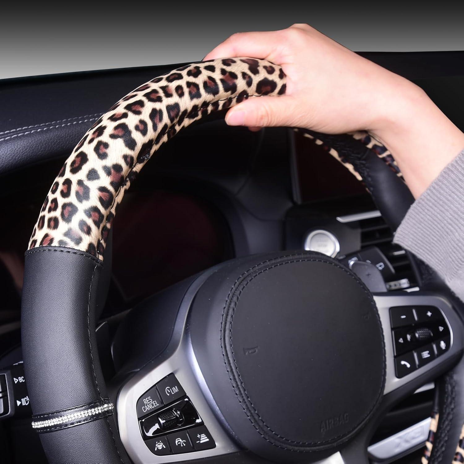 Cubre Volante AUTOYOUTH Leopardo Antideslizante 37-39 cm