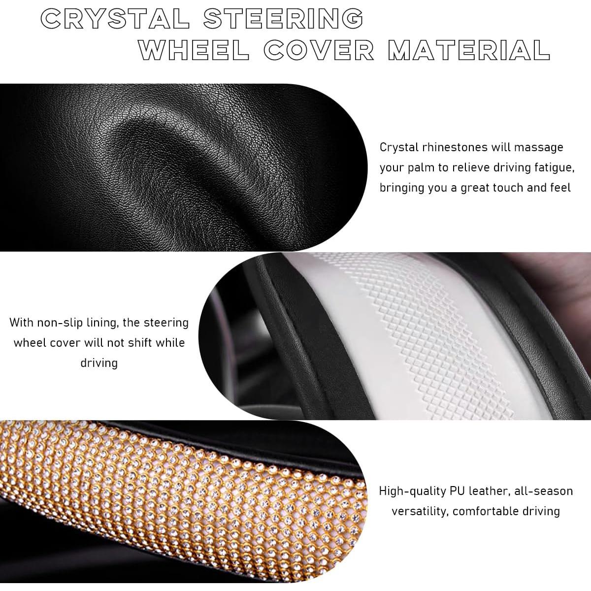 Cubierta de Volante Ziciner Universal con Cristales Brillantes