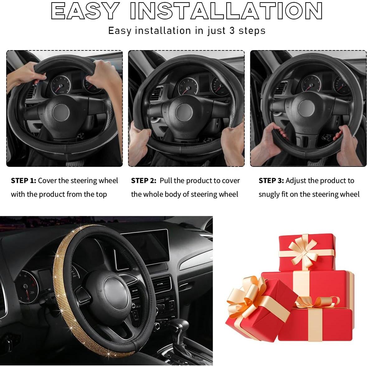 Cubierta de Volante Ziciner Universal con Cristales Brillantes