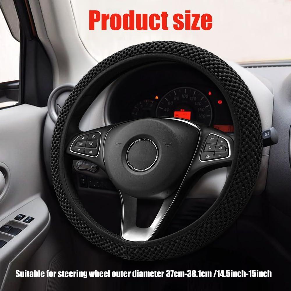 Cubierta de Volante Elástico RGOAANC 15 Pulgadas Microfibra Negra