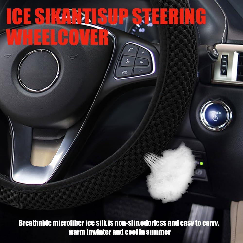 Cubierta de Volante Elástico RGOAANC 15 Pulgadas Microfibra Negra