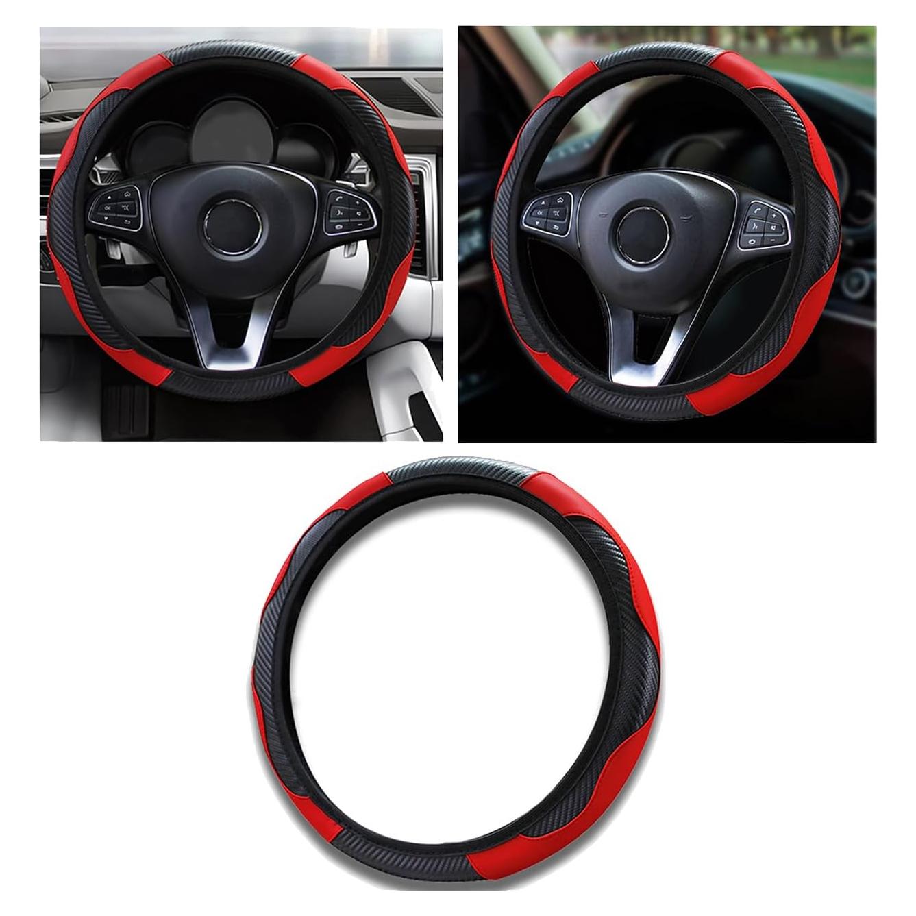 Funda de Volante Piburth 37-38cm Cuero Sintético Rojo