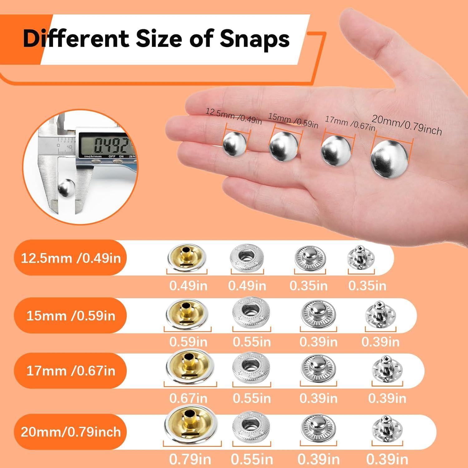 Kit de Botones a Presión Sopnom - 40 Botones 15mm en 4 Colores