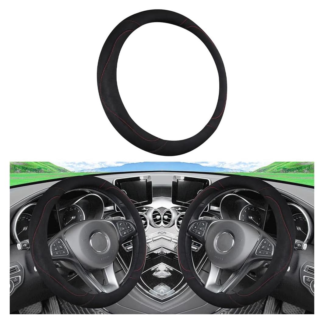 Cubierta de Volante HZEL Suede Antideslizante Universal 39cm