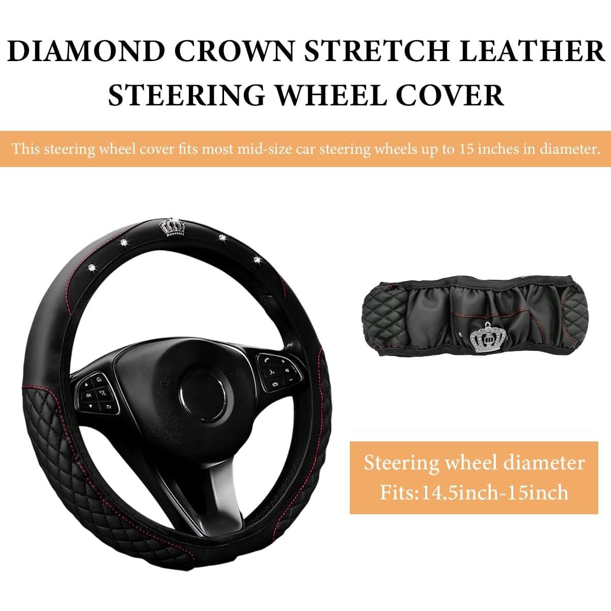 Cubierta de Volante MUQIDA Brillante 38.1 cm Cuero Antideslizante