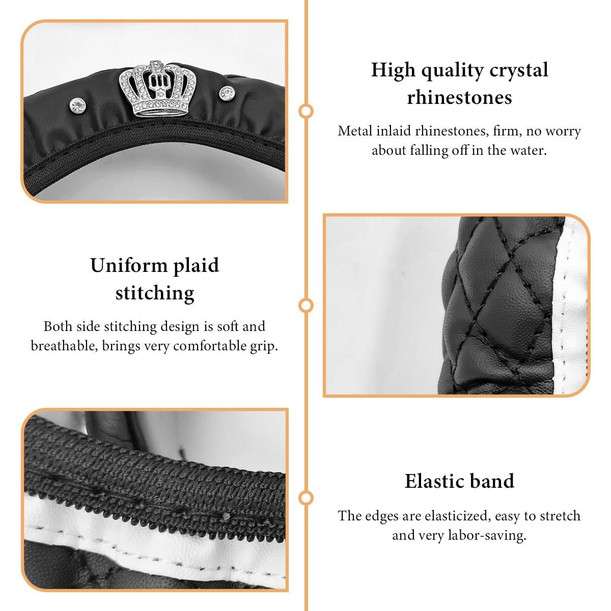 Cubierta de Volante MUQIDA Brillante 38.1 cm Cuero Antideslizante