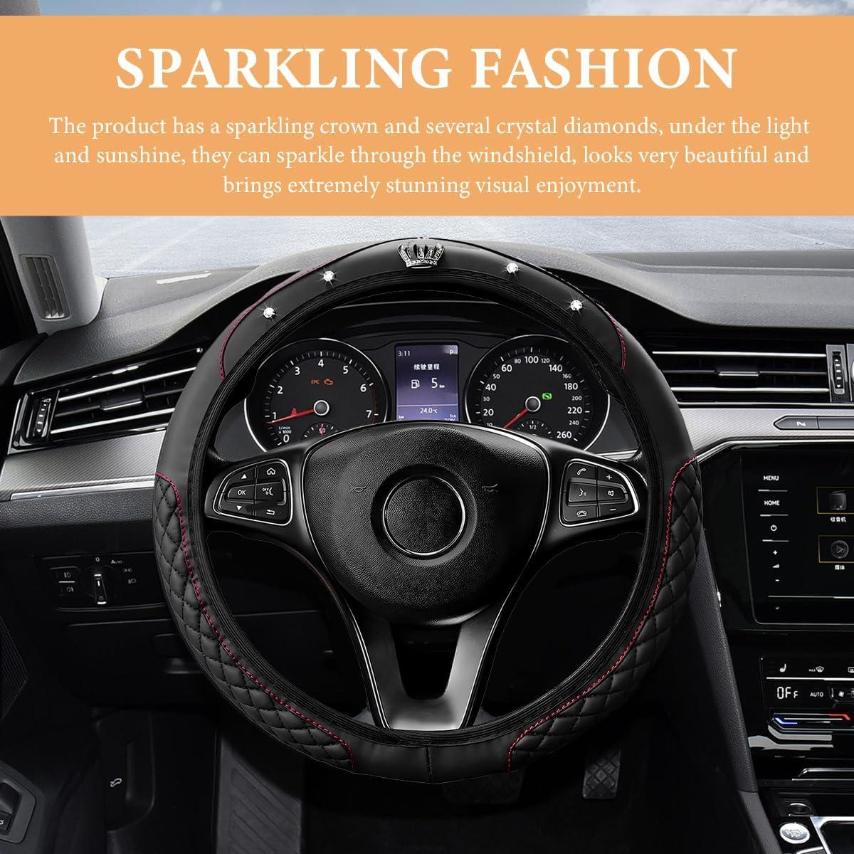 Cubierta de Volante MUQIDA Brillante 38.1 cm Cuero Antideslizante