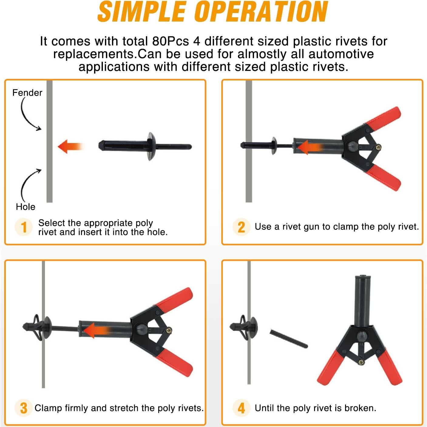 Juego de Pistola de Remaches GOOACC 82 Piezas con Removedor