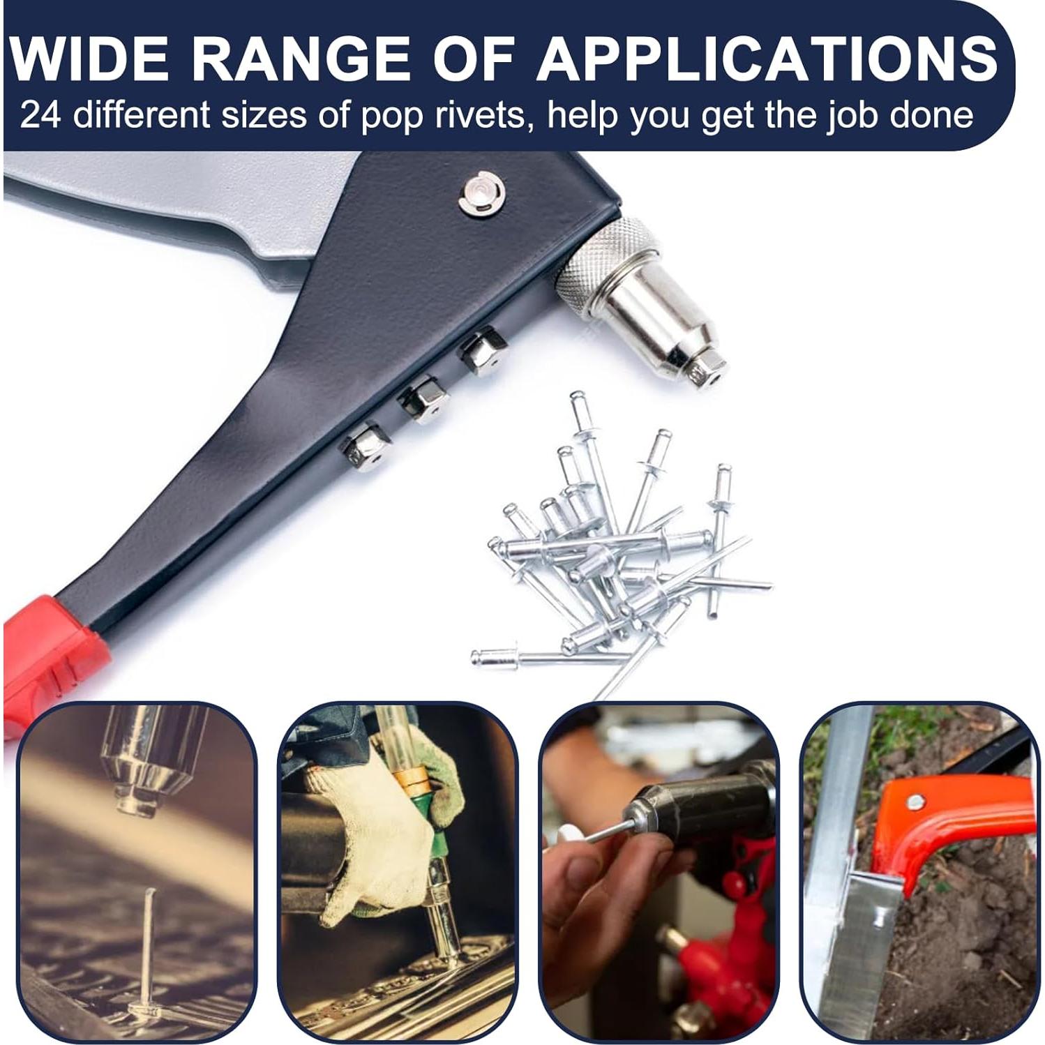 Kit de Remaches de Aluminio ZQZ 970 Piezas 14 Tamaños