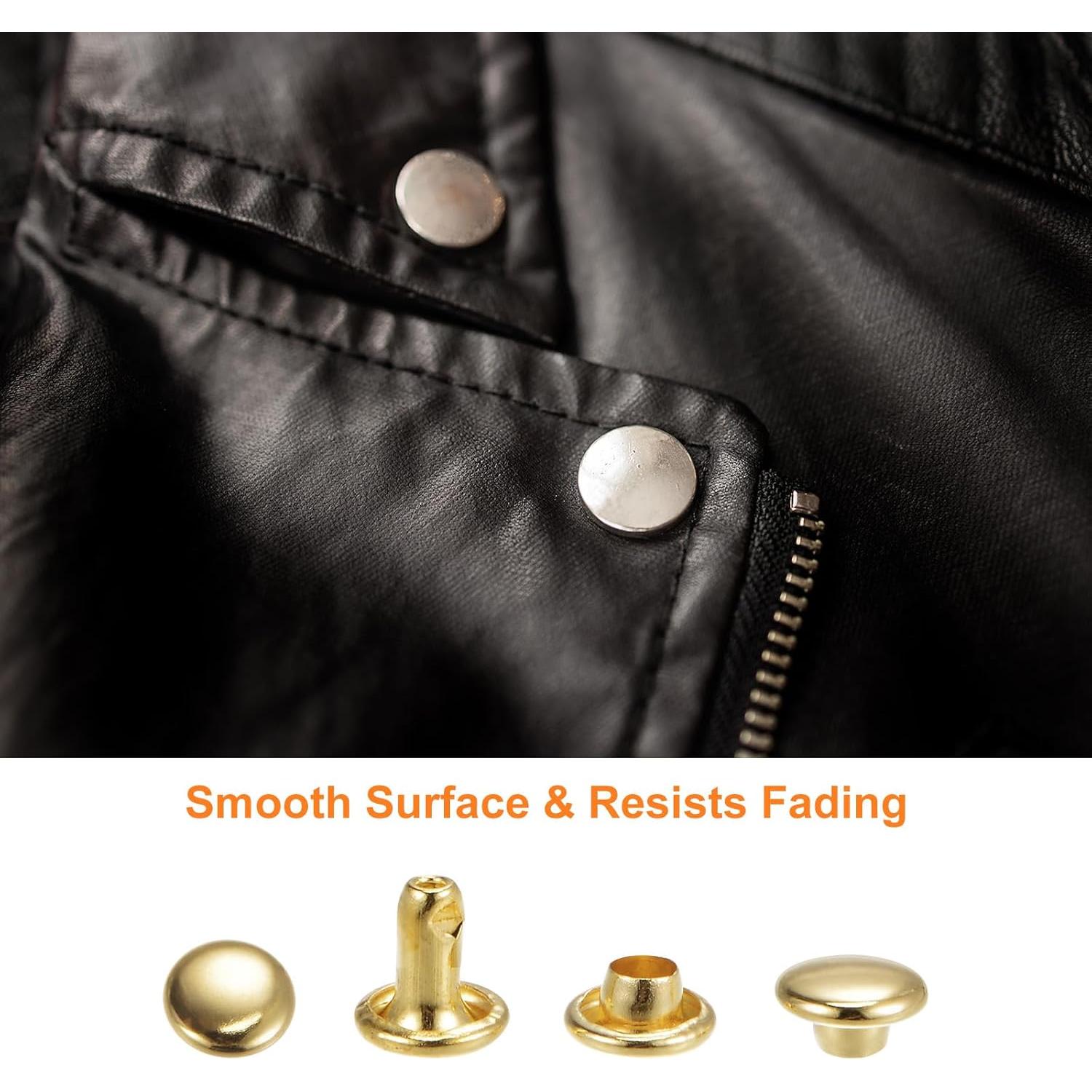 Remaches de Cuero HARFINGTON 100 Juegos 6mm x 12mm Gunmetal