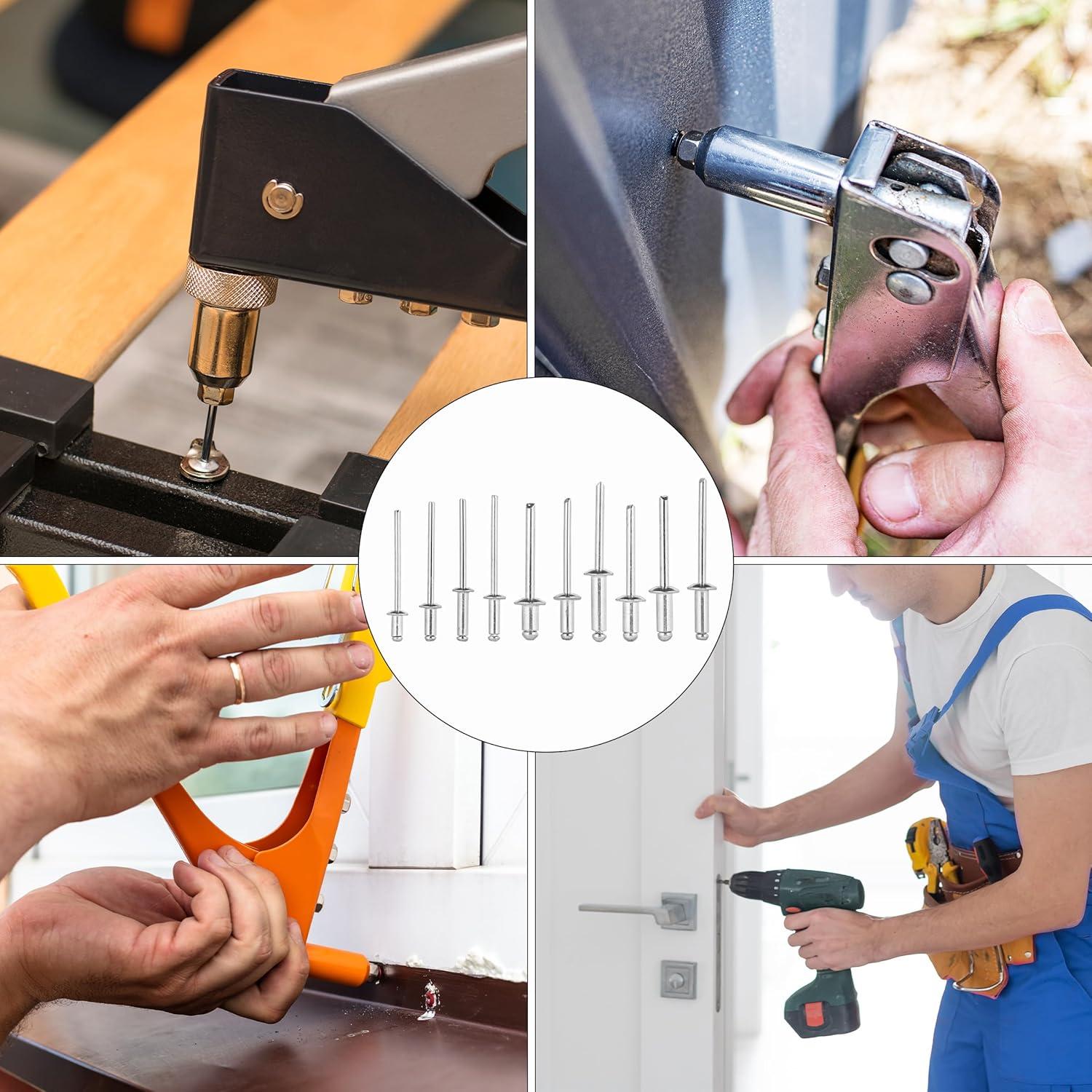 Kit de Remaches Pop Bates 500 Pcs Aluminio 3.2-4.8 mm