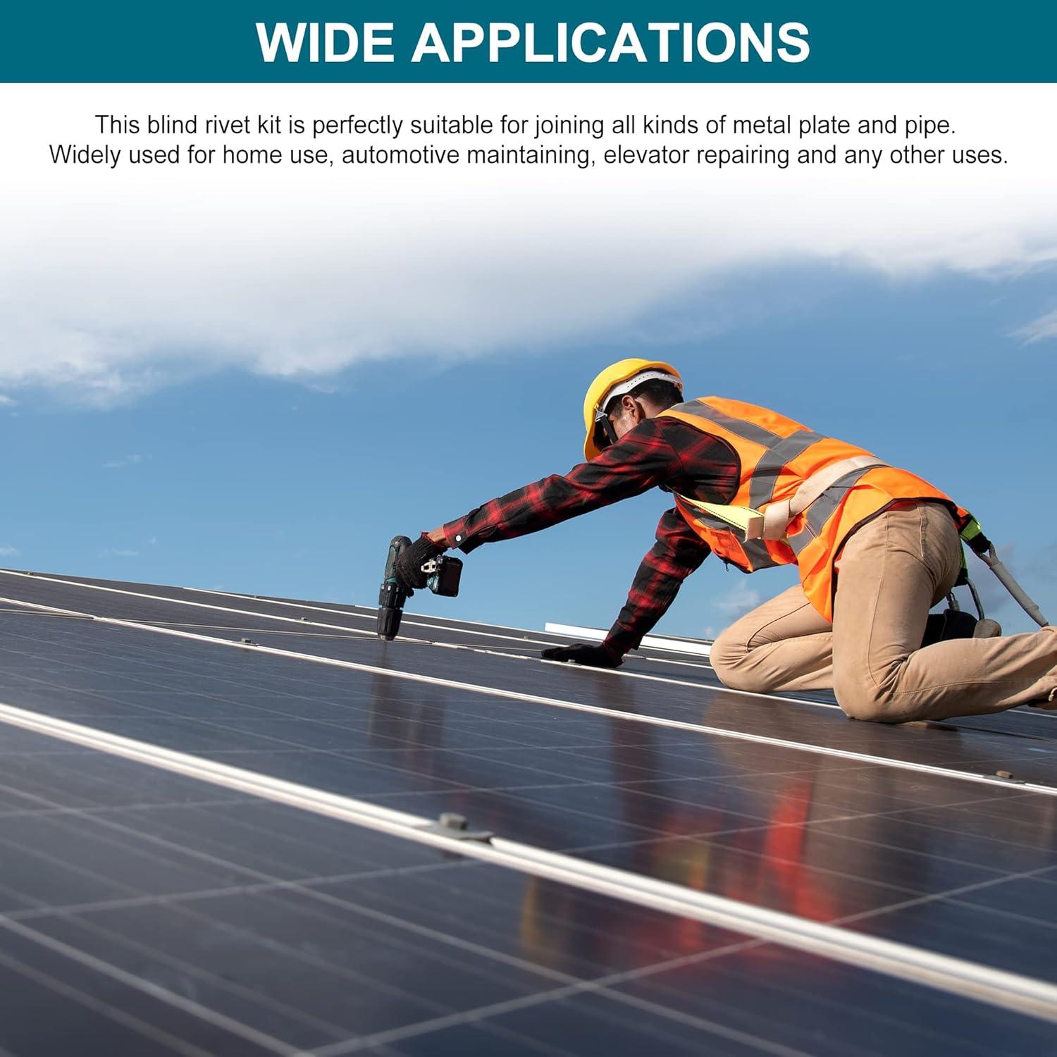 Kit de 200 Remaches de Aluminio SATANTECH 7 Tamaños Negros