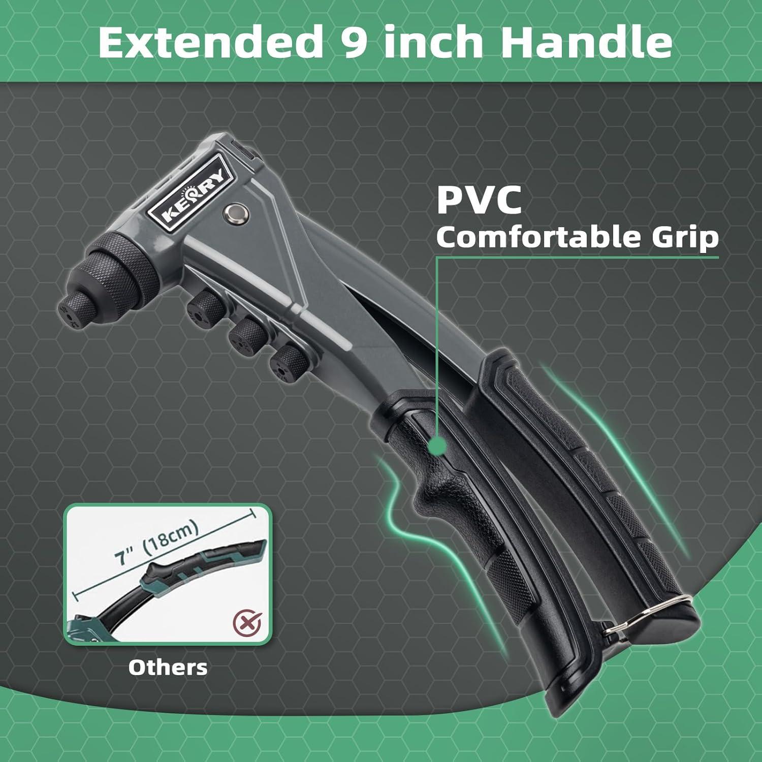 Pistola de Remaches Kerry R-9, Manual, 200 Remaches, 4 Cabezas
