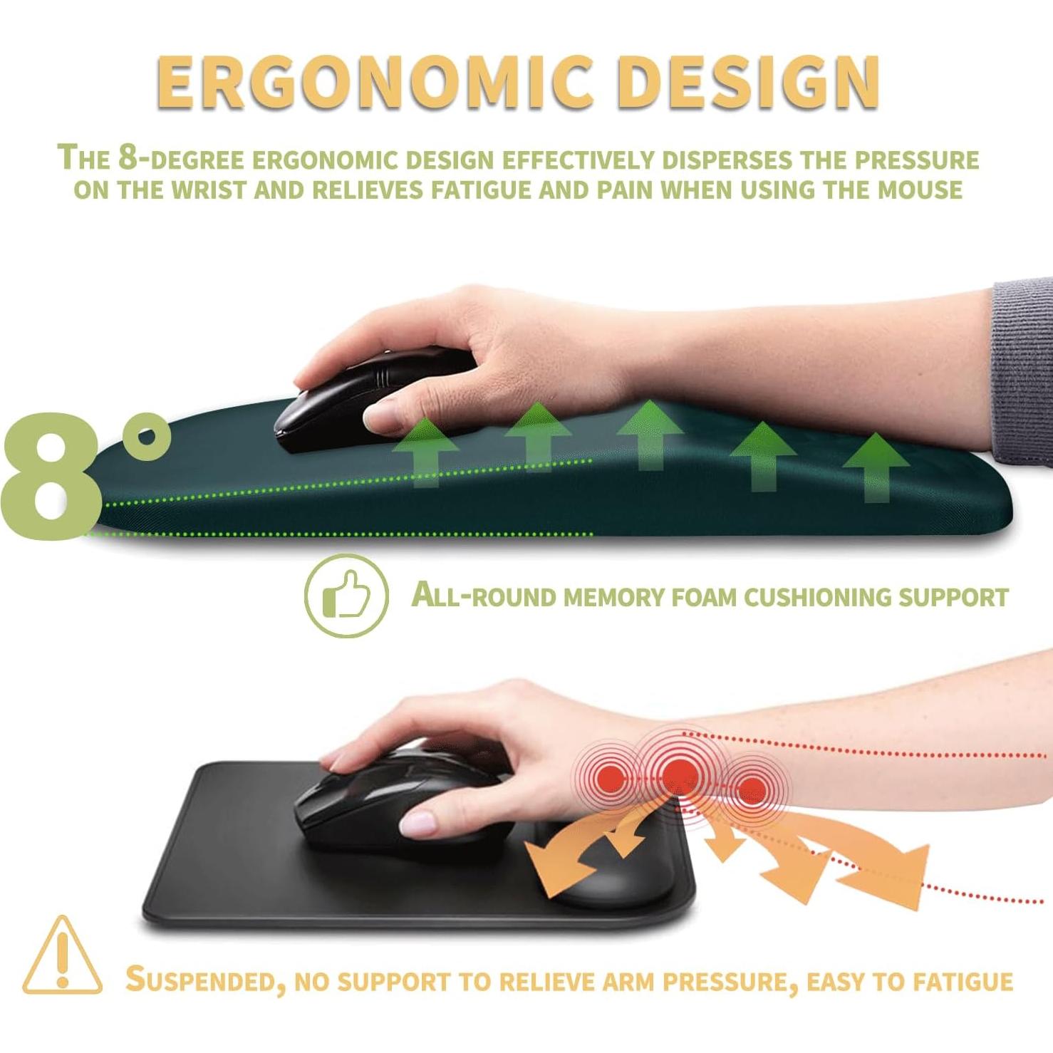 Almohadilla Ergonómica para Ratón SANWUMIAN Verde 30x20 cm