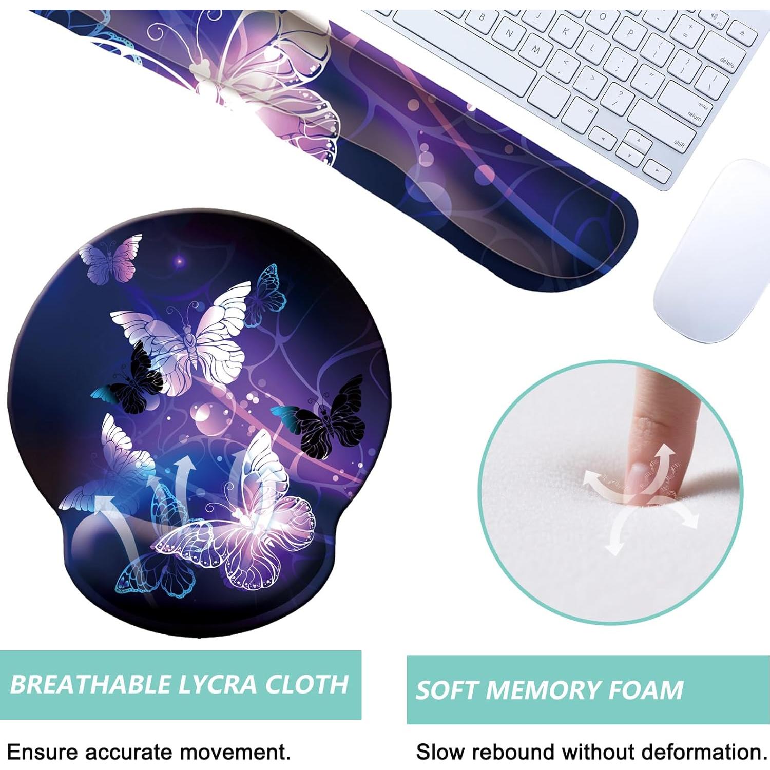 Set de Reposamuñecas Ergonómico LIZPARE - 3 Piezas Mariposa