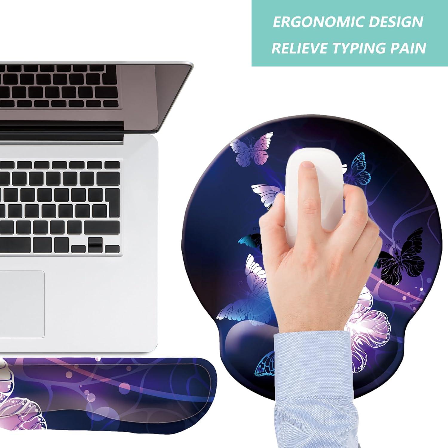 Set de Reposamuñecas Ergonómico LIZPARE - 3 Piezas Mariposa