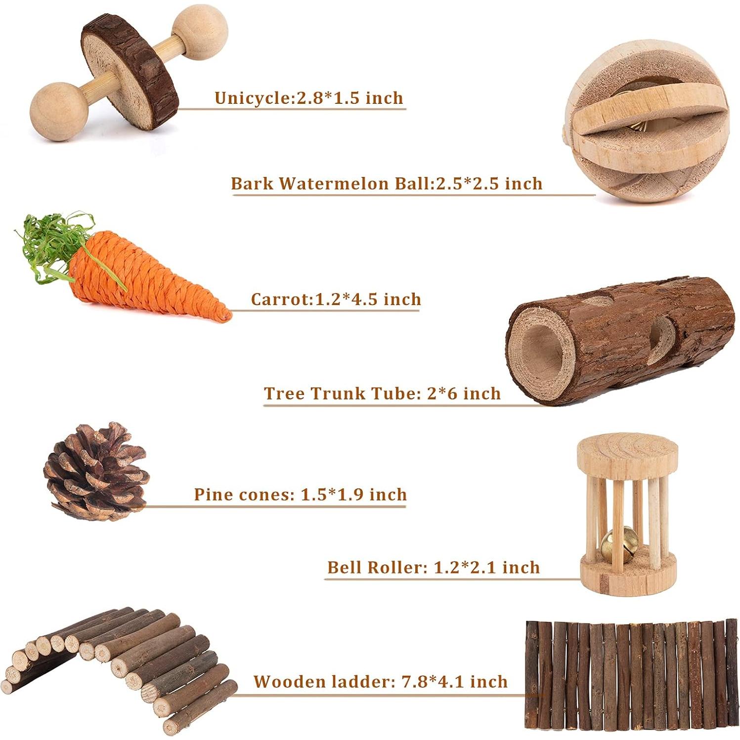 Kit de Juguetes Masticables para Hámster Sofier - Natural y Seguro