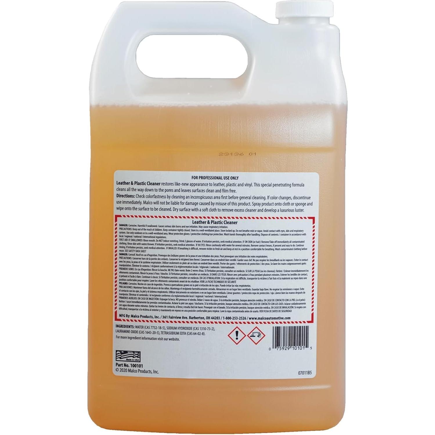 Limpiador de Cuero y Plástico Malco 128 Onzas Líquidas