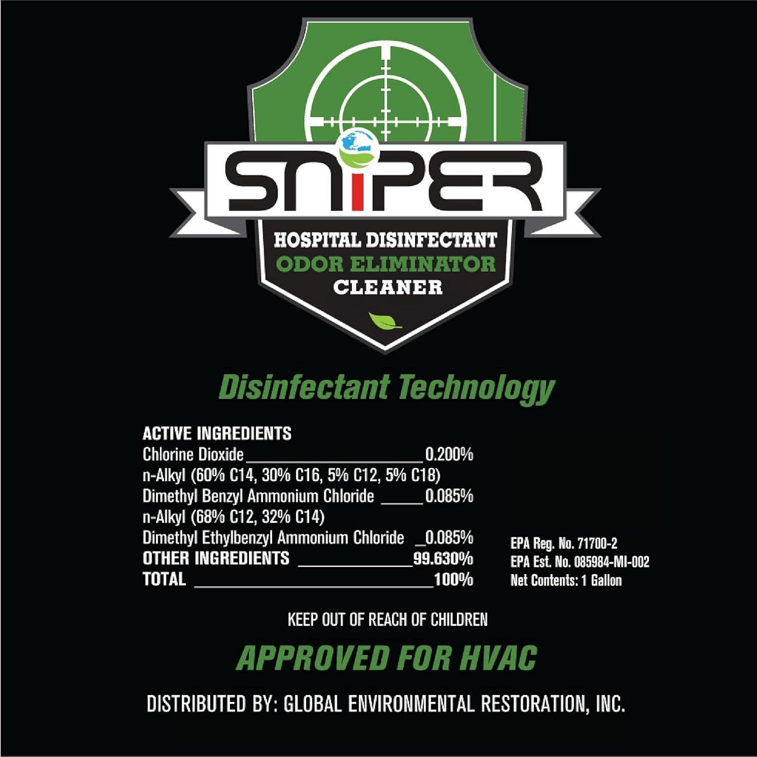 Desinfectante Multiusos SNiPER 3.63 kg - Eliminador de Olores