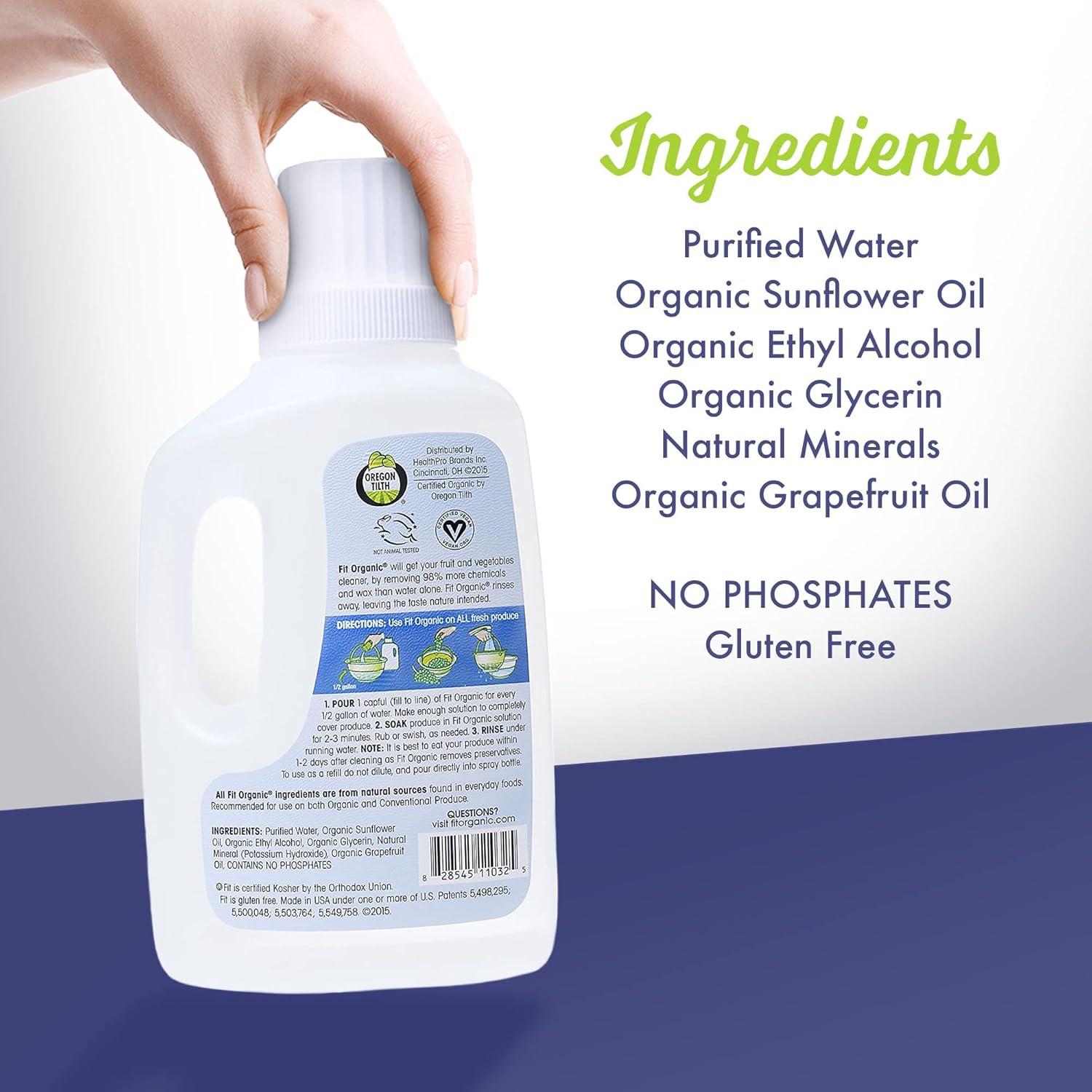 Fit Organic Lavado de Frutas y Verduras 0.95 L Orgánico Kosher